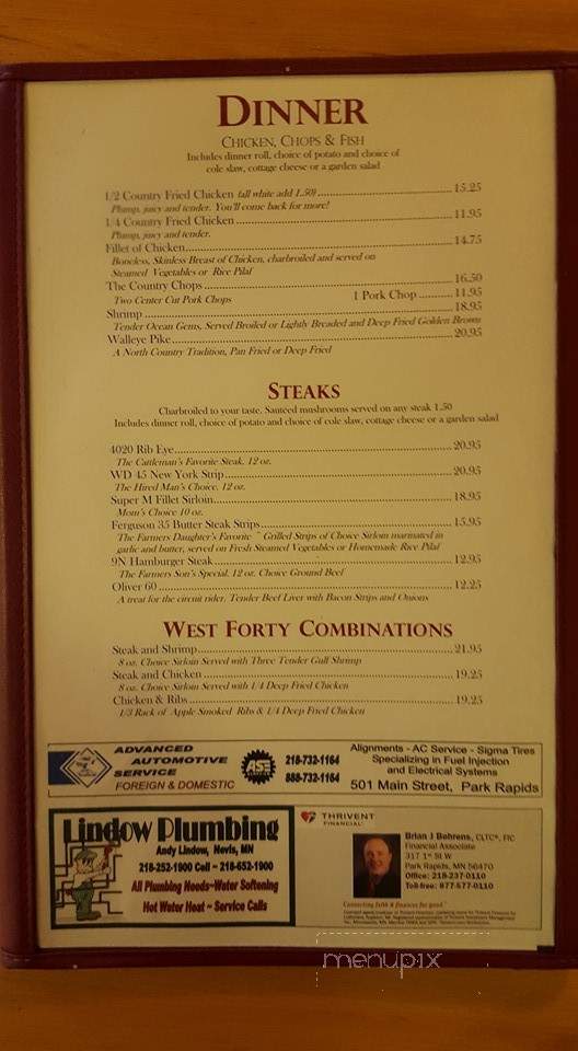 West Forty Restaurant - Park Rapids, MN