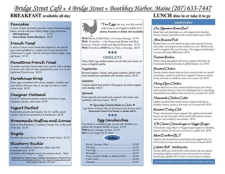 Bridge Street Cafe - Boothbay Harbor, ME