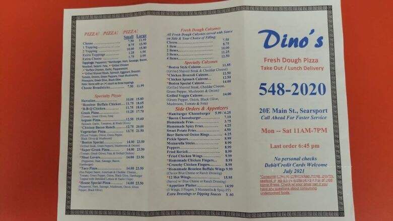 Dino's Pizza - Searsport, ME