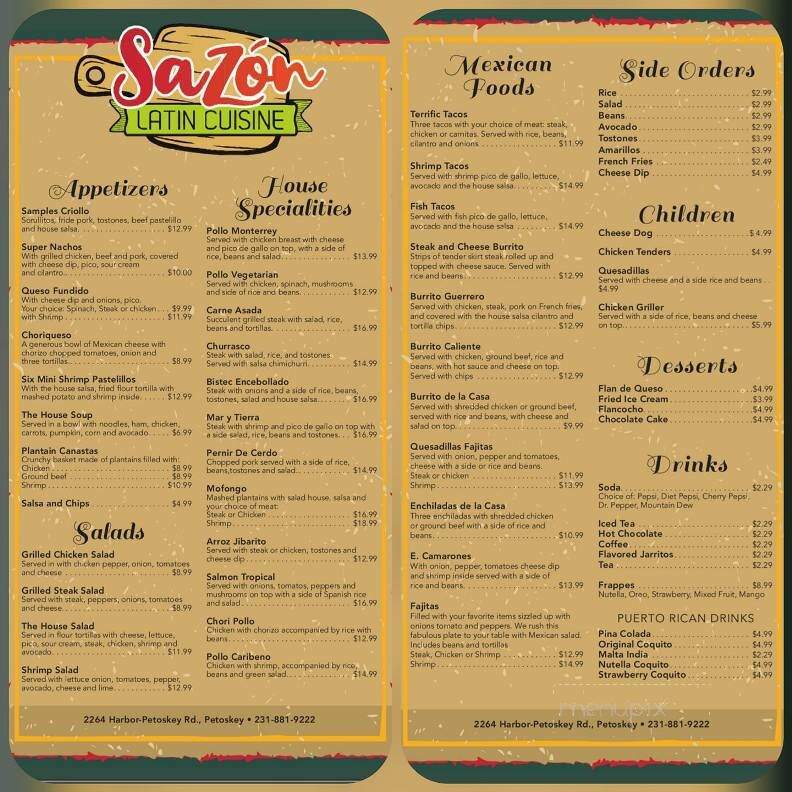 Sazon Latin Cuisine - Petoskey, MI