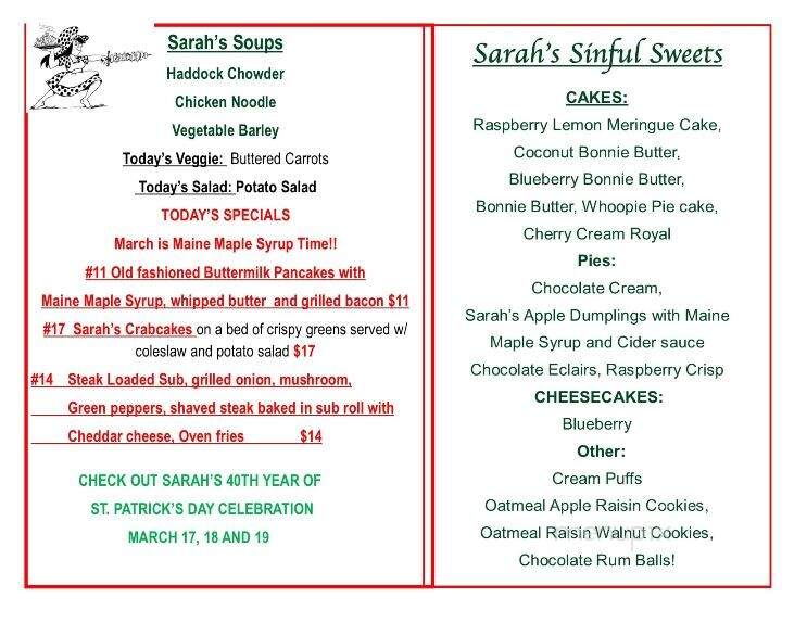 Sarah's Cafe - Wiscasset, ME