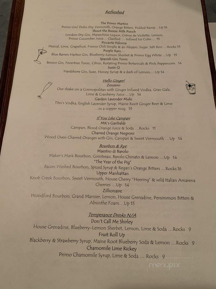 Primo Restaurant - Rockland, ME