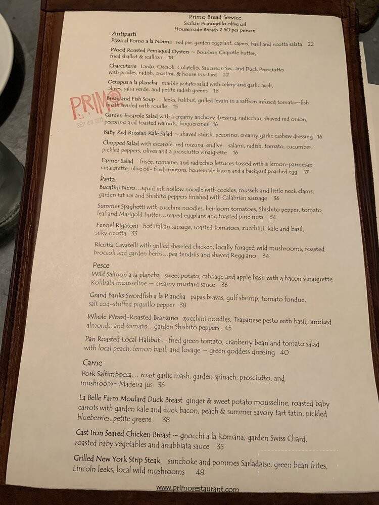 Primo Restaurant - Rockland, ME